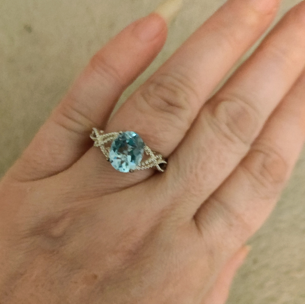 Blue topaz ring in sterling silver